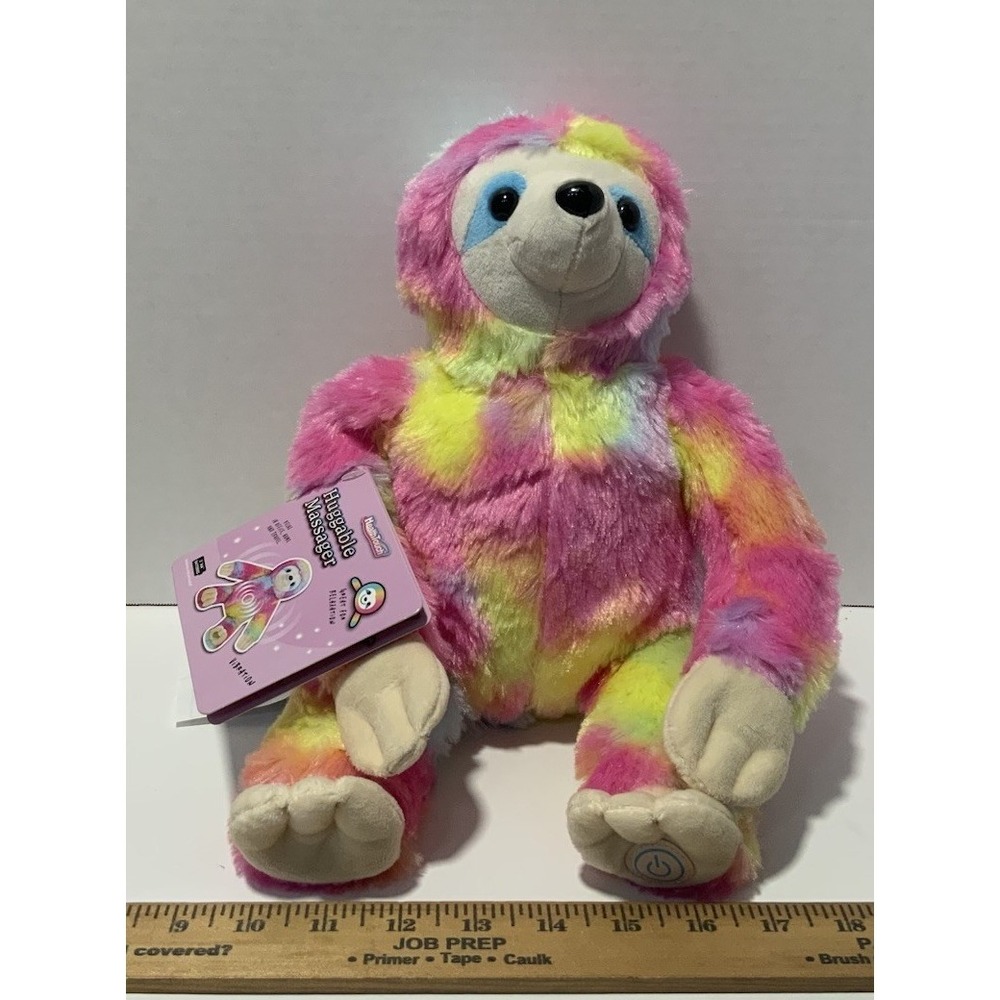 Health Touch Huggable Massager Vibrating multi-colored sloth pink blue Plush New